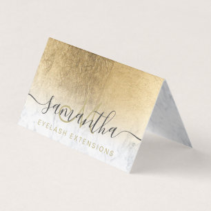 Tarjeta De Visita Relieve metalizado dorado amarillo moda mármol os