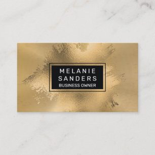 Tarjeta De Visita Relieve metalizado dorado artístico   Fondo metáli