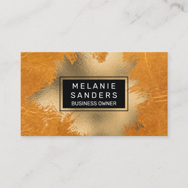 Tarjeta De Visita Relieve metalizado dorado artístico | Oro metaliza (Anverso)