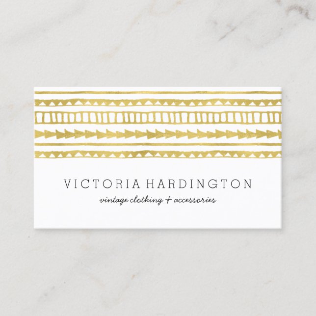 Tarjeta De Visita Relieve metalizado dorado atractivo de la moda el (Anverso)
