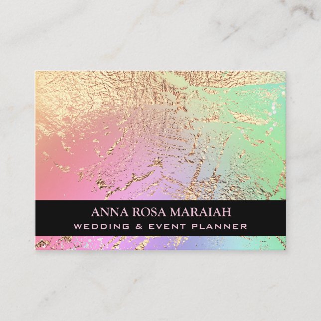 Tarjeta De Visita *~* Relieve metalizado dorado Boda de belleza arco (Anverso)