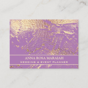 Tarjeta De Visita ** Relieve metalizado dorado Boda de belleza viole