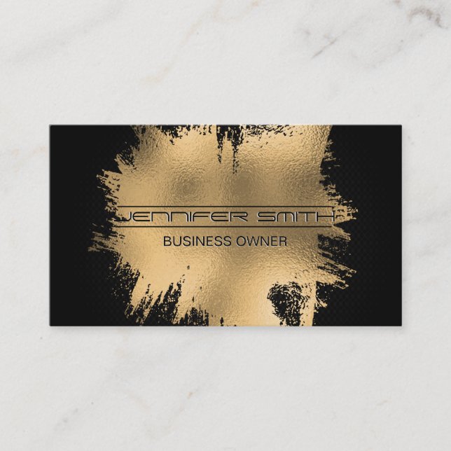 Tarjeta De Visita Relieve metalizado dorado cepillado | Fondo de mal (Anverso)