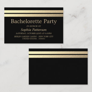 Tarjeta De Visita Relieve metalizado dorado de moda Stripes Bachelor