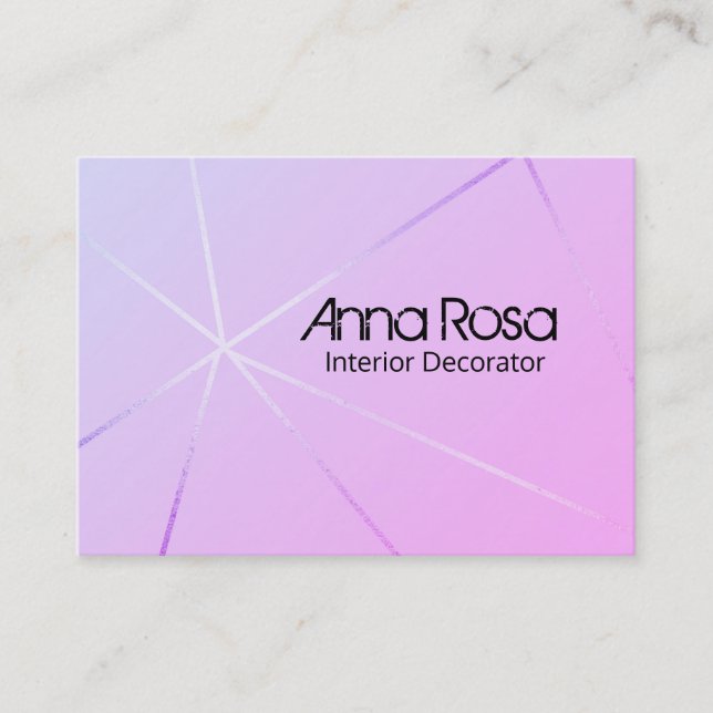 Tarjeta De Visita *~* Relieve metalizado dorado de Rosa geométrico m (Anverso)