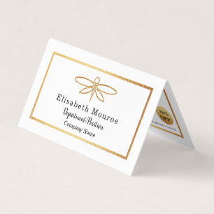 Tarjeta De Visita Relieve metalizado dorado Dragonfly - Doble lealta