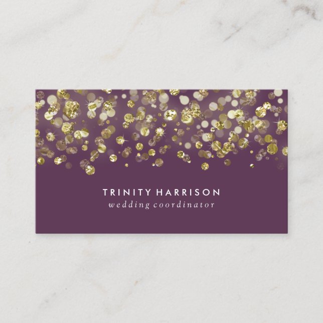 Tarjeta De Visita Relieve metalizado dorado elegante atractivo del (Anverso)