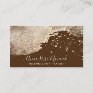 Tarjeta De Visita *~* Relieve metalizado dorado Elegante Purpurina B