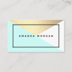 Tarjeta De Visita Relieve metalizado dorado elegante y estilo geomét