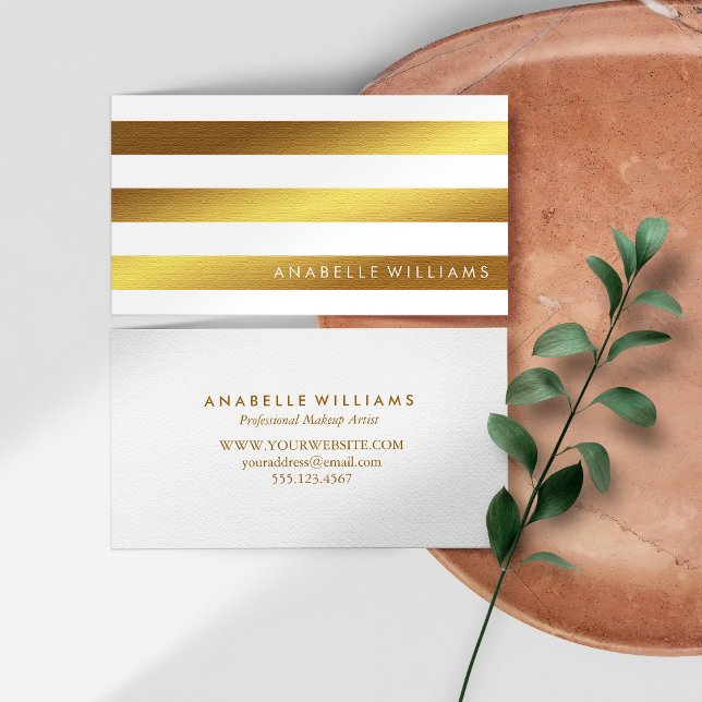 Tarjeta De Visita Relieve metalizado dorado elegante y Moda de imita (Subido por el creador)