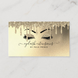 Tarjeta De Visita Relieve metalizado dorado estilo Eyelash Tech Lash