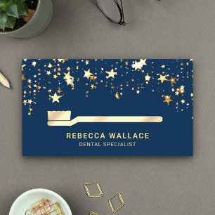 Tarjeta De Visita Relieve metalizado dorado Estrellas Cream Gold Too