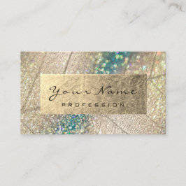 Tarjeta De Visita Relieve metalizado dorado Estudio de belleza botán