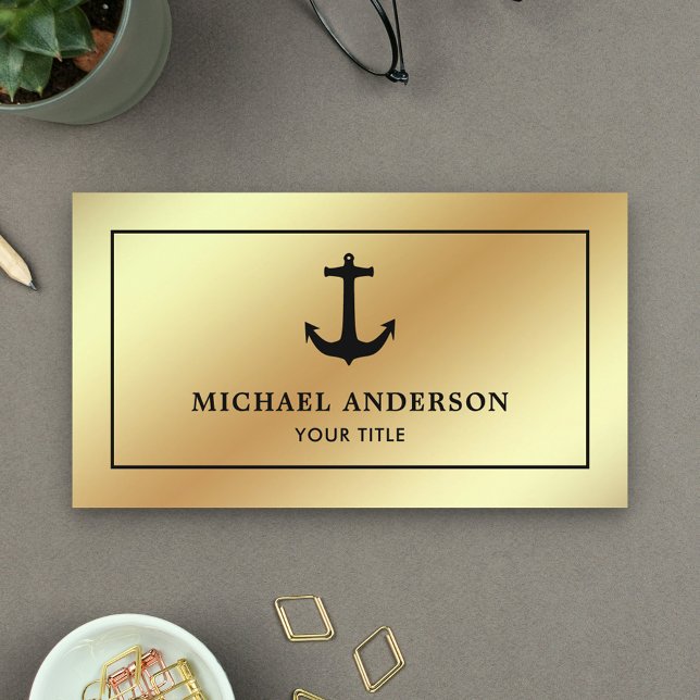 Tarjeta De Visita Relieve metalizado dorado falso Anclaje Náutico Ne (Subido por el creador)