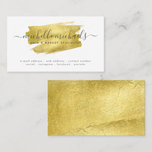 Tarjeta De Visita Relieve metalizado dorado falso cepillado Guión m