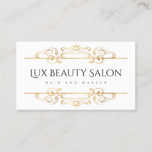Tarjeta De Visita Relieve metalizado dorado Faux Clásico Elegante S