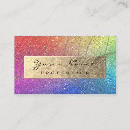 Tarjeta De Visita Relieve metalizado dorado Hológrafo arcoiris botán