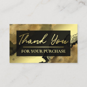 Tarjeta De Visita Relieve metalizado dorado Negro Diseñado Gracias 