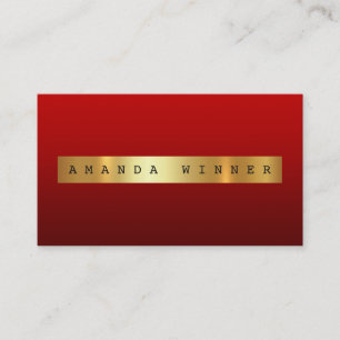 Tarjeta De Visita Relieve metalizado dorado Ombre negro de vino rojo