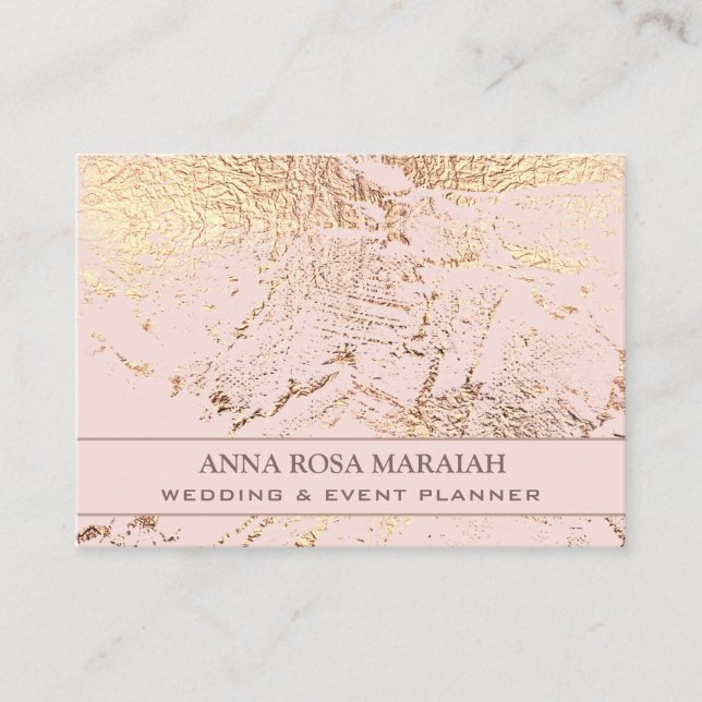 Tarjeta De Visita *~* Relieve metalizado dorado Pastel Boda Belleza  (Anverso)