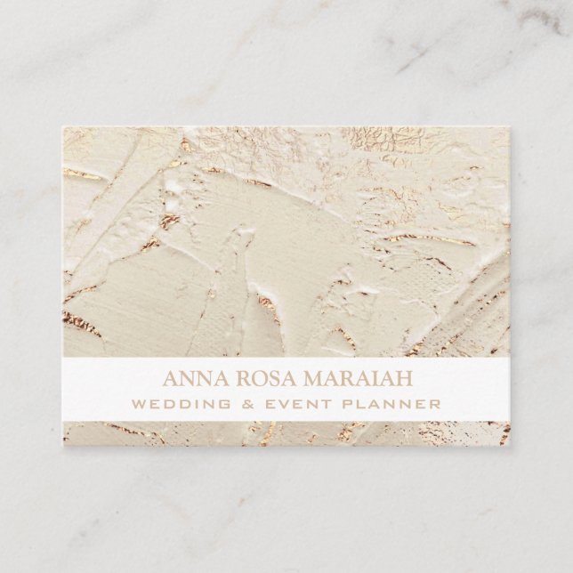 Tarjeta De Visita *~* Relieve metalizado dorado Pastel. Boda Elegant (Anverso)