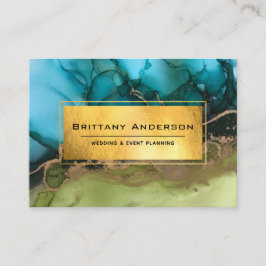 Tarjeta De Visita Relieve metalizado dorado Personalizado verde Verd