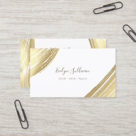 Tarjeta De Visita Relieve metalizado dorado pincel pinceladas tarjet