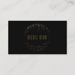 Tarjeta De Visita Relieve metalizado dorado puntos Circle Emblem Bla