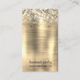 Tarjeta De Visita Relieve metalizado dorado Purpurina Faux Pantalla