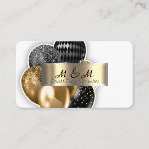 Tarjeta De Visita Relieve metalizado dorado Real Blanco de los Globo