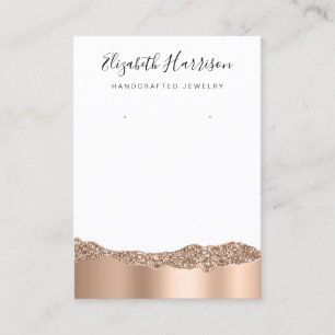 Tarjeta De Visita Relieve metalizado dorado Rosa de Purpurina de pan