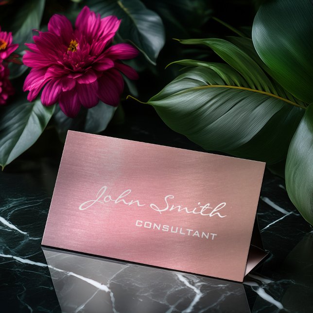 Tarjeta De Visita Relieve metalizado dorado rosa rosado de consultor (Subido por el creador)