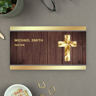 Tarjeta De Visita Relieve metalizado dorado Rústico de la Madera Jes