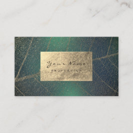 Tarjeta De Visita Relieve metalizado dorado tropical hierbas Natural