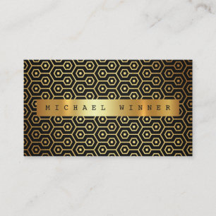 Tarjeta De Visita Relieve metalizado Dorado Vip Vip Ornament de Glam