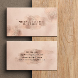 Tarjeta De Visita Relieve metalizado Faux Rosa Gold Copper | Diseñad