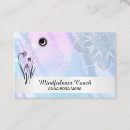 Tarjeta De Visita *~* Relieve metalizado Floral Pastel Moon Mandala