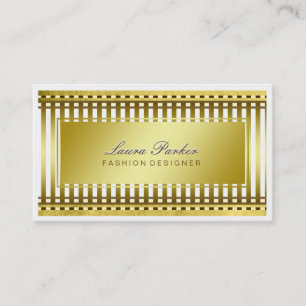 Tarjeta De Visita Relieve metalizado Gold Faux Profesional Elegante 