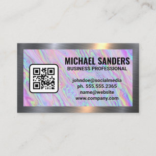 Tarjeta De Visita Relieve metalizado holográfico irlandés Pastel B