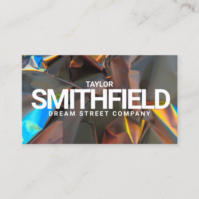 Tarjeta De Visita Relieve metalizado irlandés Holográfico moderno (Anverso)