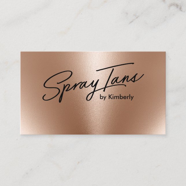 Tarjeta De Visita Relieve metalizado metálico dorado spray tans escr (Anverso)