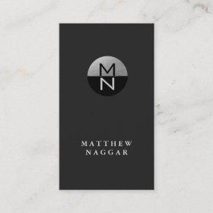 Tarjeta De Visita Relieve metalizado plateado falso y logotipo de c