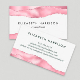 Tarjeta De Visita Relieve metalizado Purpurina rosa elegante