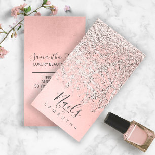 Tarjeta De Visita Relieve metalizado Resumen Rosa Plata Gold ID775