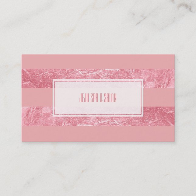 Tarjeta De Visita Relieve metalizado rosa falso de PixDezines (Anverso)