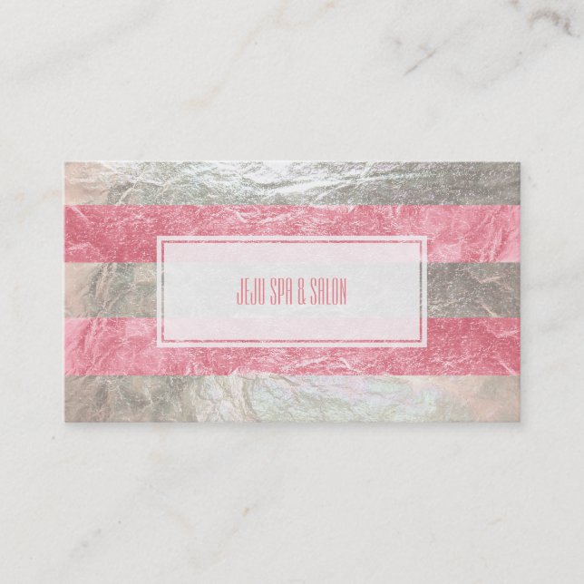 Tarjeta De Visita Relieve metalizado rosa falso de PixDezines (Anverso)
