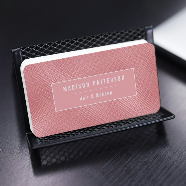 Tarjeta De Visita Relieve metalizado rosa moderno con textura profes (Subido por el creador)