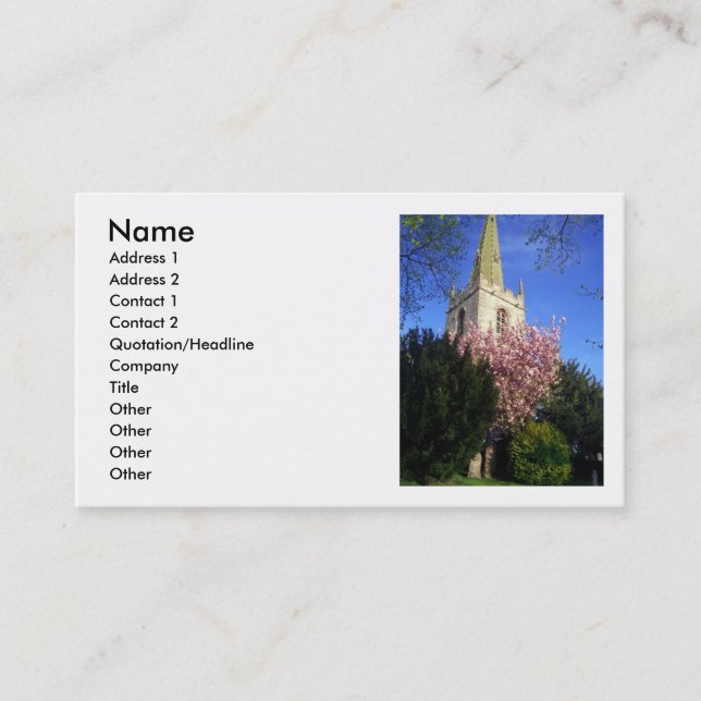 Tarjeta de visita religiosa de la iglesia (Anverso)