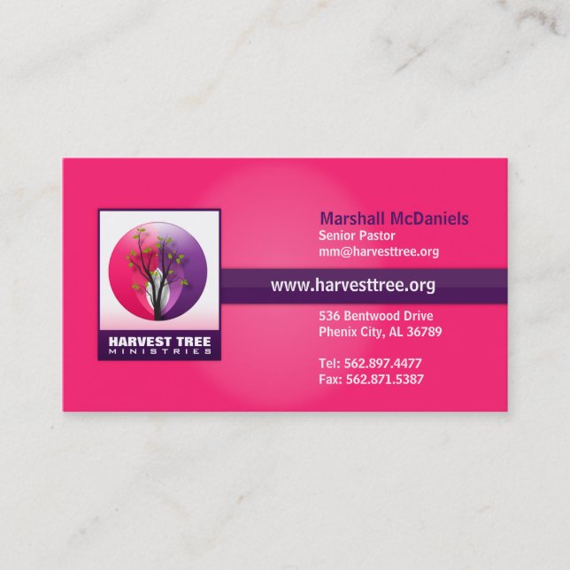 Tarjeta de visita religiosa del árbol de la (Anverso)