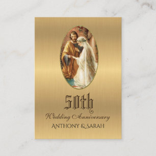 Tarjeta De Visita Religious Golden Wedding Anniversary Prayer Card
